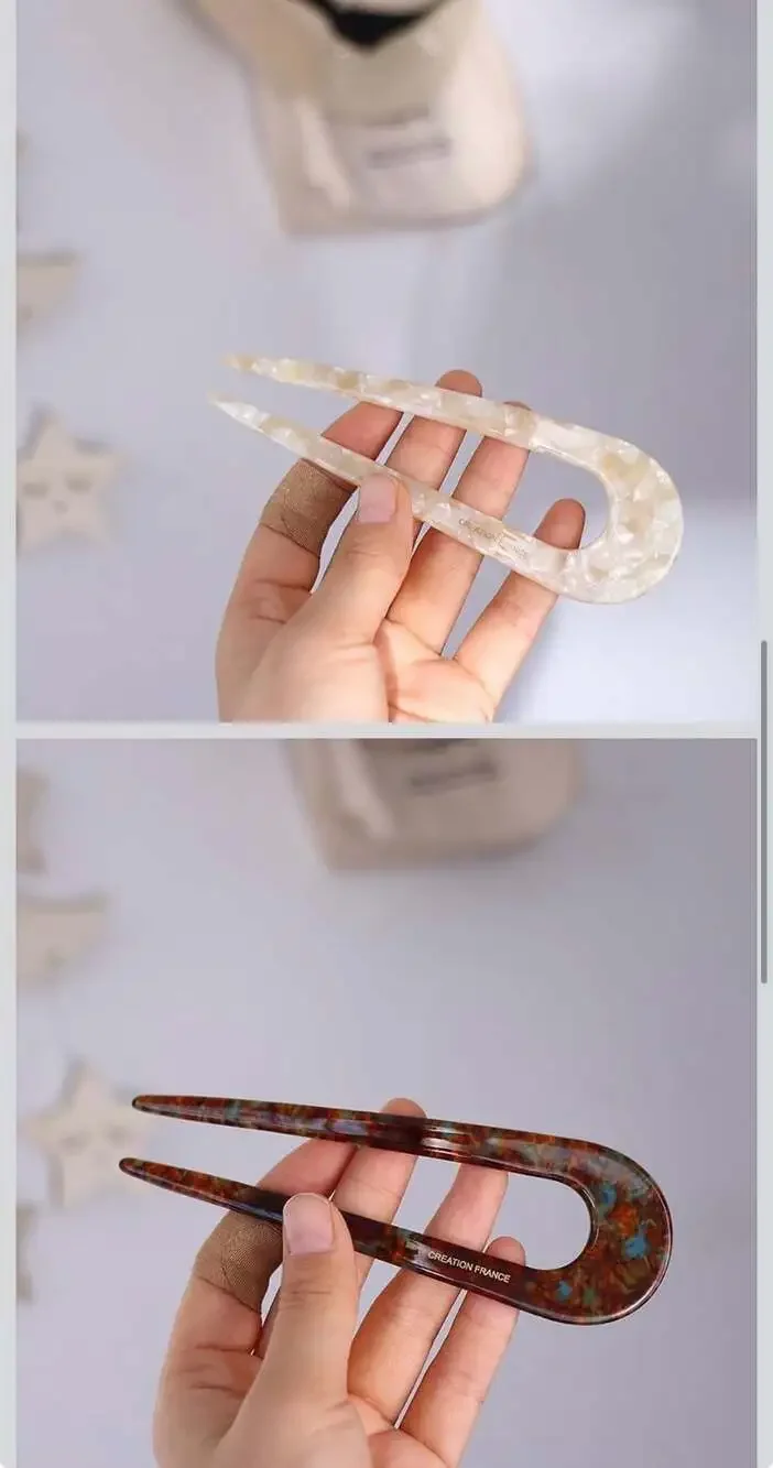 U-Shaped Acetate Hair Fork for Updos and Buns
